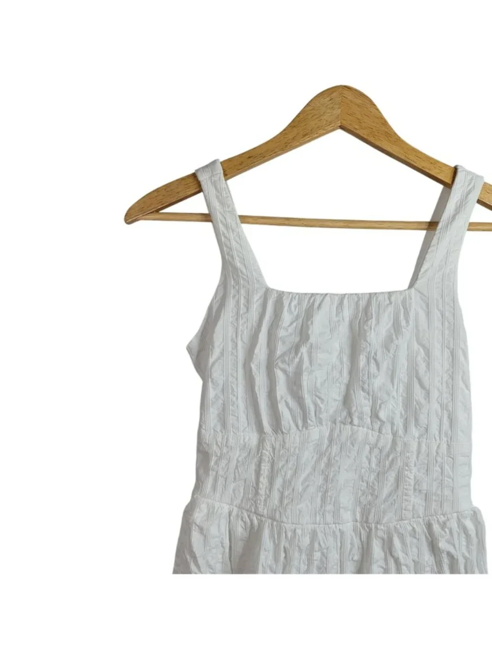 Art Class Girls Sleeveless Dress White Size 14 XL Square Neck Lined Smocked Knee